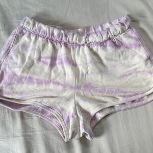 Victoria’s Secret PINK Women's Purple and White Tie-Dye Shorts